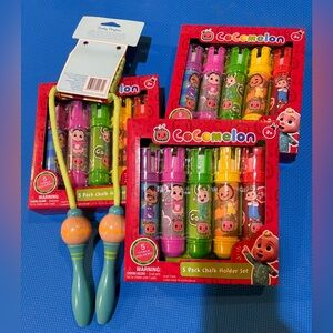 Cocomelon Chalk/Chalk Holders + Jump Rope NWT